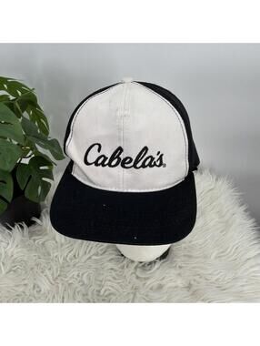 Cabela’s Black And White Trucker Cap Adjustable Hat
